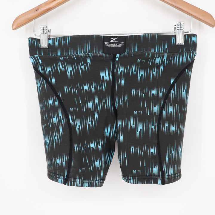 Mizuno RTL Nighthawk Sliding Shorts 905S Womens Medium Black Teal Digital Print