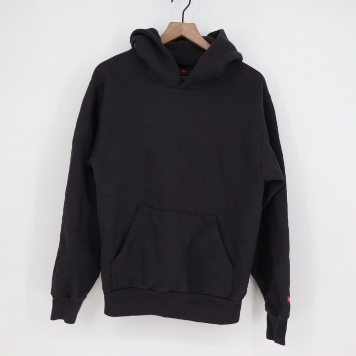 American Giant Hoodie Men Small Black Kangaroo Pocket Logo Cotton Casual Outdoor
