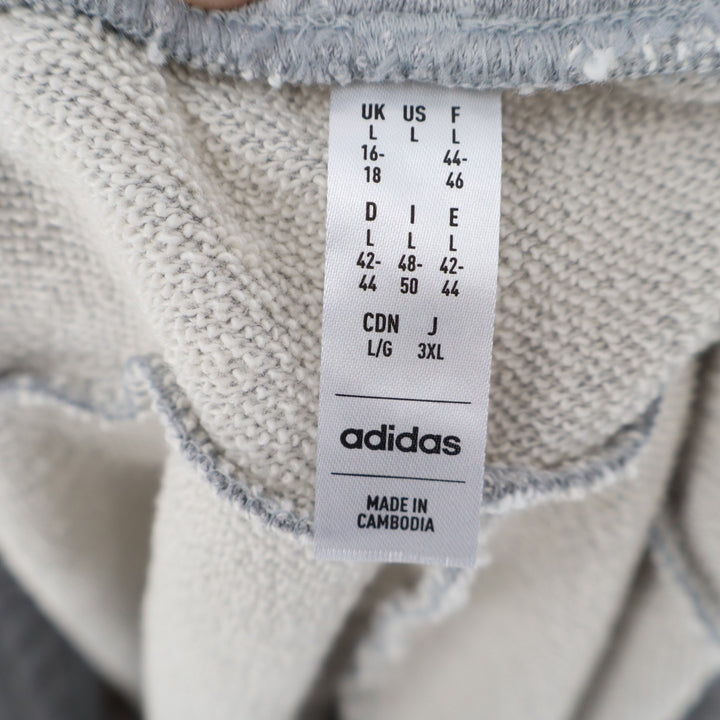 Adidas Sports Shorts Boys Large Heather Gray Cotton Drawstring Waist Performance