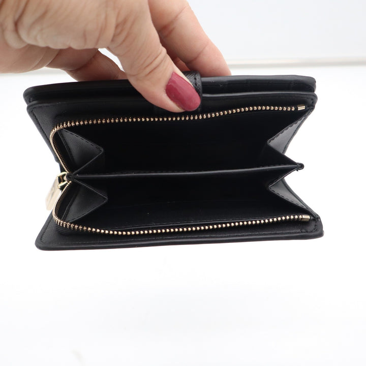 Kate Spade Staci Black Saffiano Leather Medium Bifold Wallet New