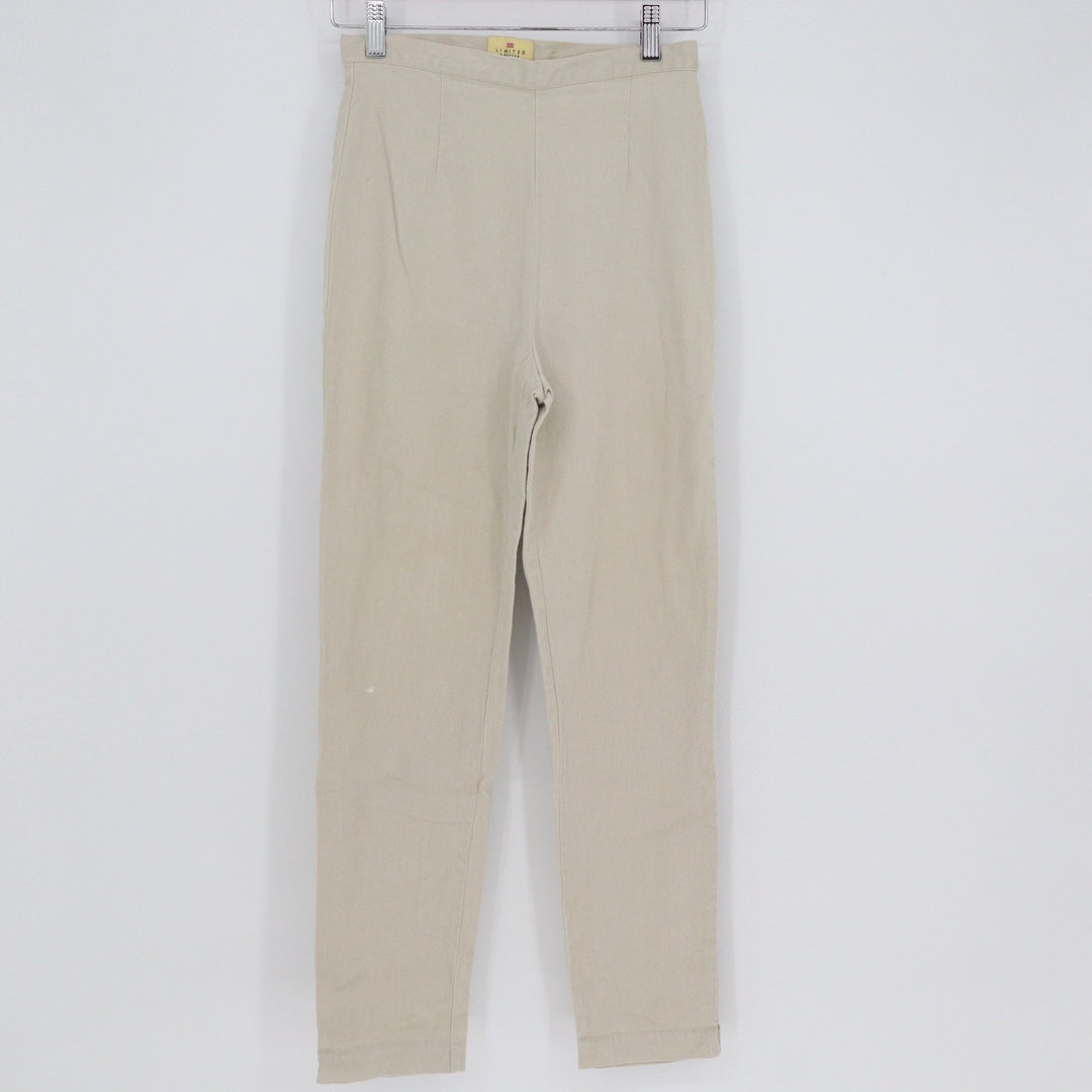 Limited America Vintage High Waisted Cigarette Pants Tan Khaki Side Zip Size 8