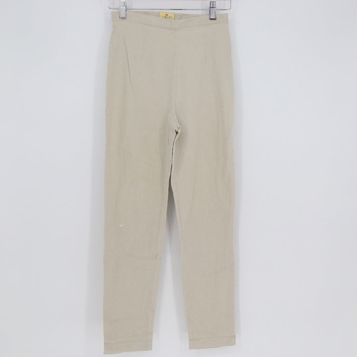 Limited America Vintage High Waisted Cigarette Pants Tan Khaki Side Zip Size 8