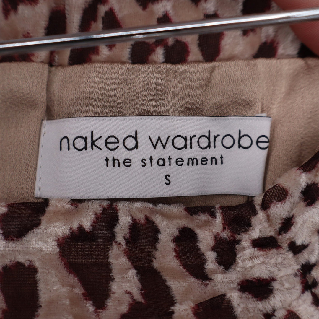 Naked Wardrobe Leopard Print Ruched Mini Skirt Side Drape NWSP20-SK5 Small
