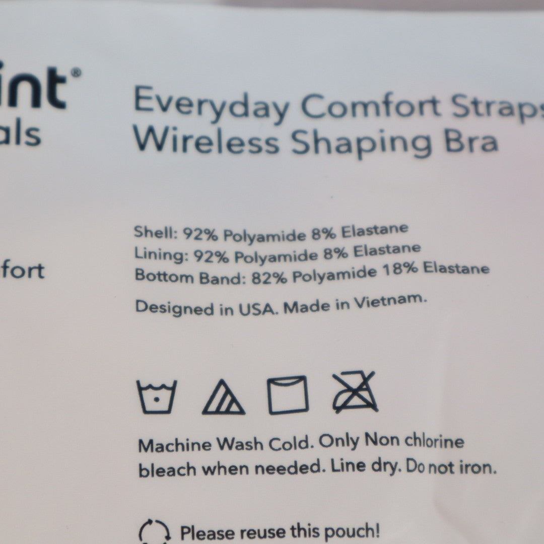 Shapermint Essentials Everyday Comfort Straps Wireless Shaping Bra Womens M Chai