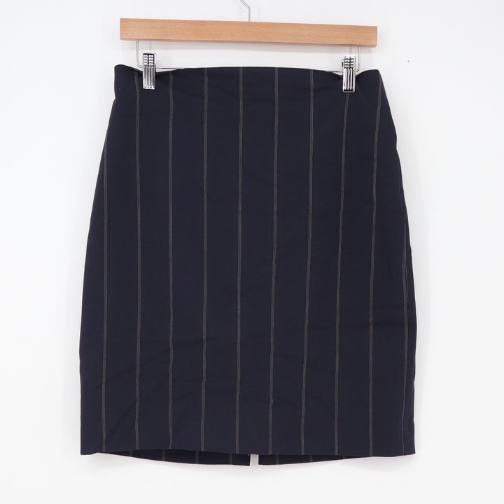 Express Skirt Womens 8 Pencil Navy Blue Pinstripe Stretch NWT