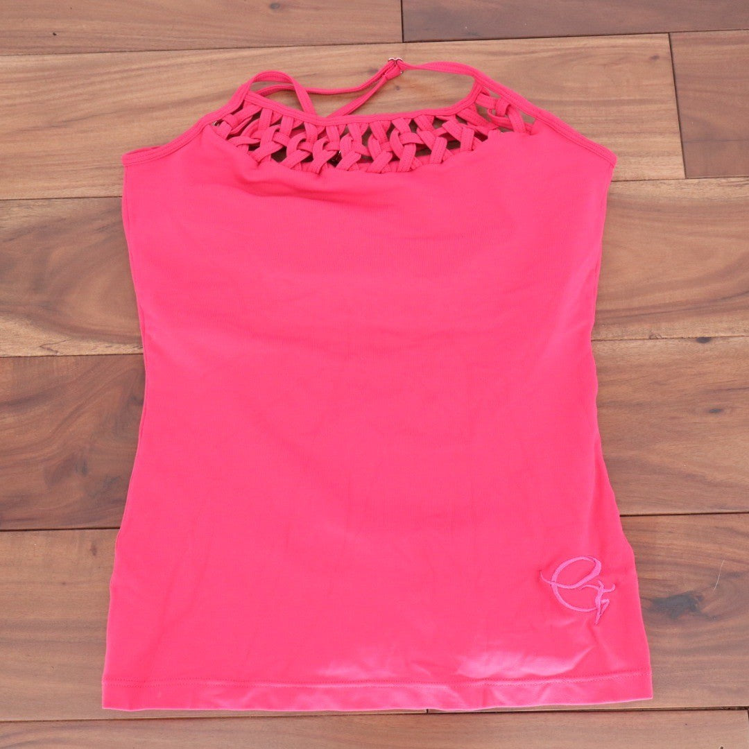 Equilibrium Pink Bra Top Athletic Gym Workout Racerback Cutout Mesh Size M