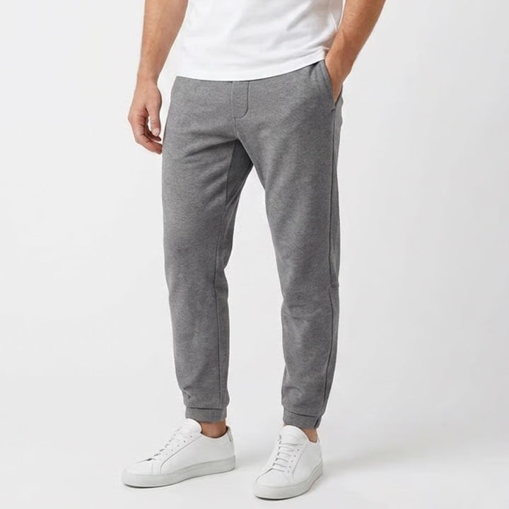 GapFit Mens Heather Gray Tapered Joggers Sweatpants Zip Pocket Large