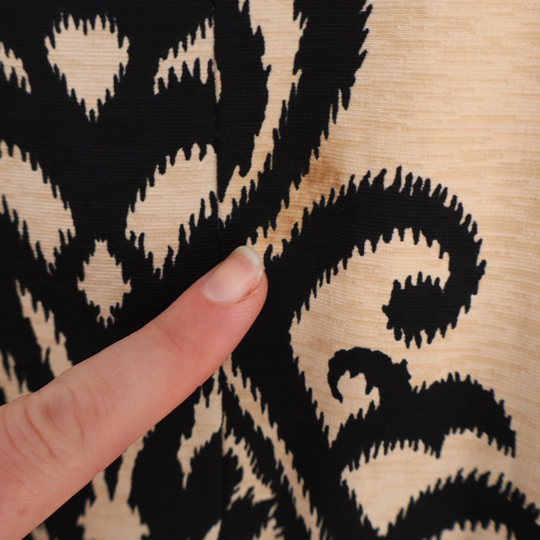 Cezanne Womens Black Tan Damask Ikat Print Jersey Maxi Skirt Size M