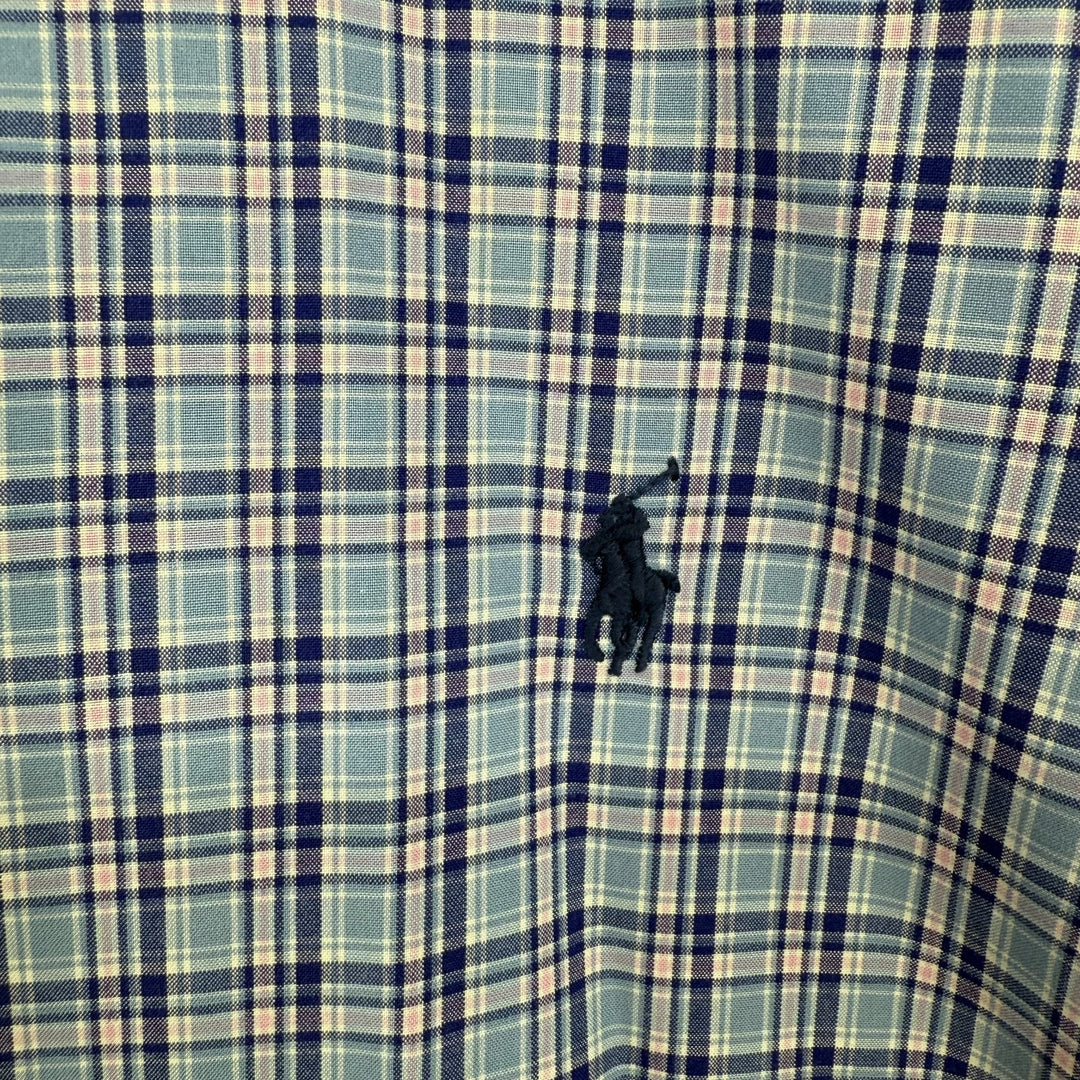 Ralph Lauren Dress Shirt Men 16.5 Multicolor Plaid Custom Fit Formal Button Down