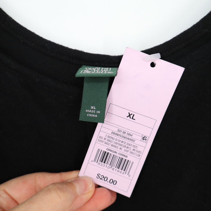 Wild Fable Tank Top Womens XL Black Pleated Stretch Scoop Neck Spaghetti Strap