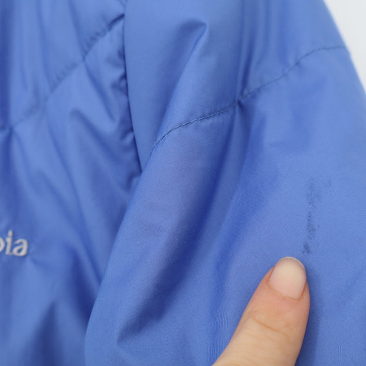 Columbia Omni-Shield Puffer Jacket Womens Large Blue Down Insulated Full Zip