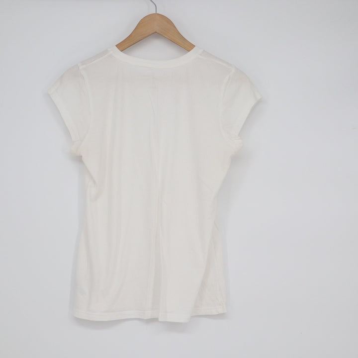 Universal Thread Womens White 100% Cotton Short Sleeve Crew Neck Tee Size M