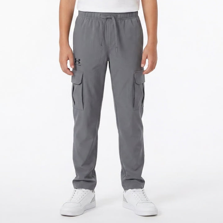 Under Armour Boys Gray Icon Woven Cargo Pants Size YM Medium NWT