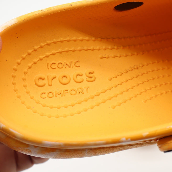 Crocs Classic Platform Clog Yellow White Marbled Womens Size 8 Slip On Sandals