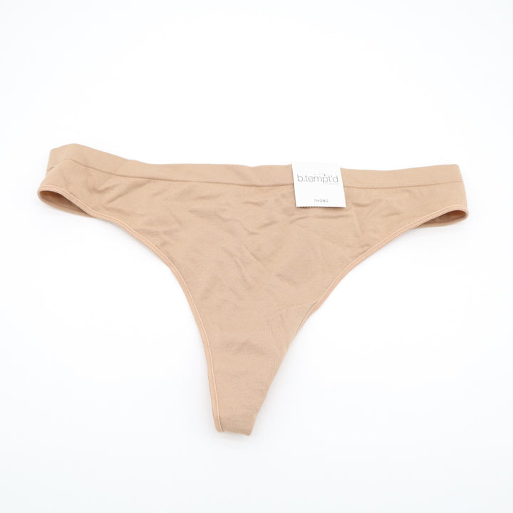B.tempt'd by Wacoal Comfort Intended Thong Underwear Womens Medium Beige Stretch
