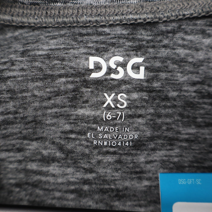 DSG Girls XS 6-7 CWC 1/4 Zip Pure Black Spacedye Cold Weather Compression Top