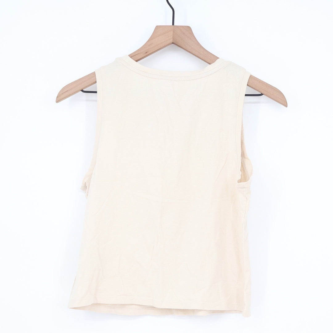 Old Navy Womens Medium Cream Beige Cotton Modal Blend Muscle Tank Top Sleeveless