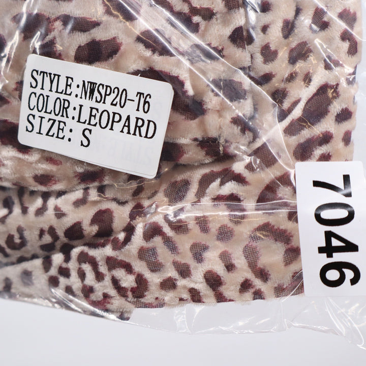 Naked Wardrobe The Statement Leopard Print Crop Top Long Sleeve Small