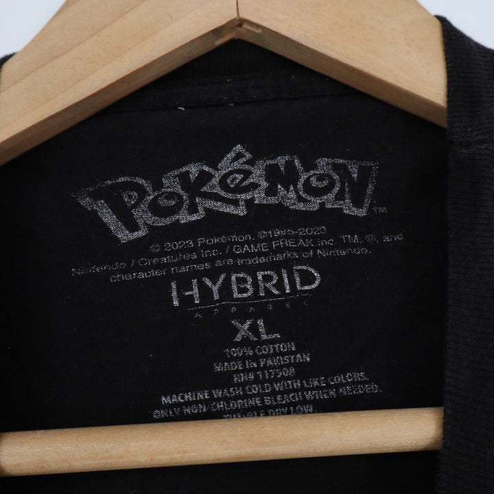 Pokemon Eevee Evolutions Black Graphic T-Shirt XL Hybrid Apparel 2023 Anime Tee