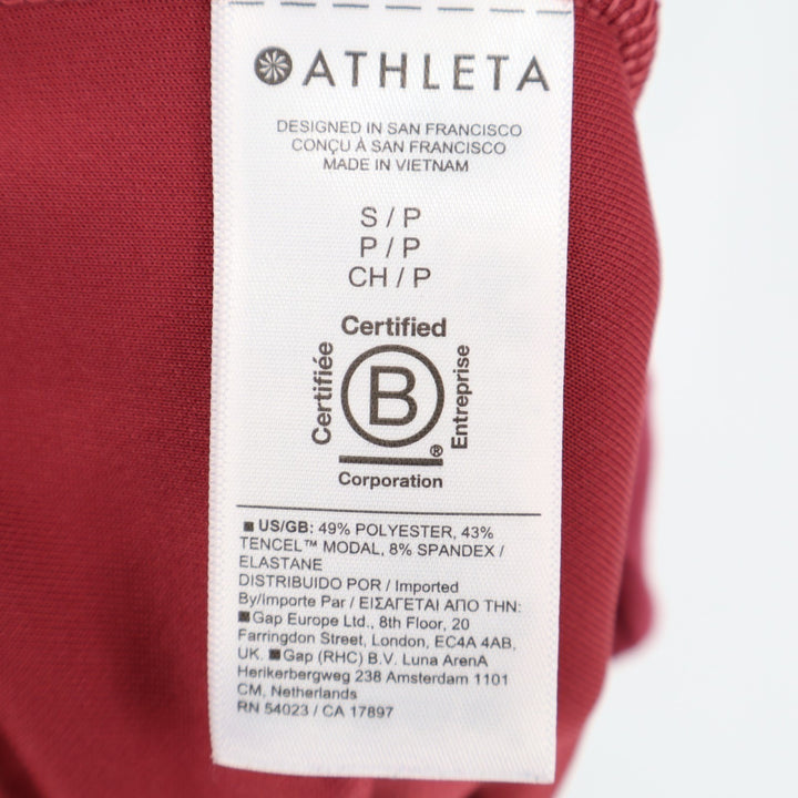 Athleta Crop Sweatpants Womens S Pink Stretch Slash Pockets Drawstring Wide Leg