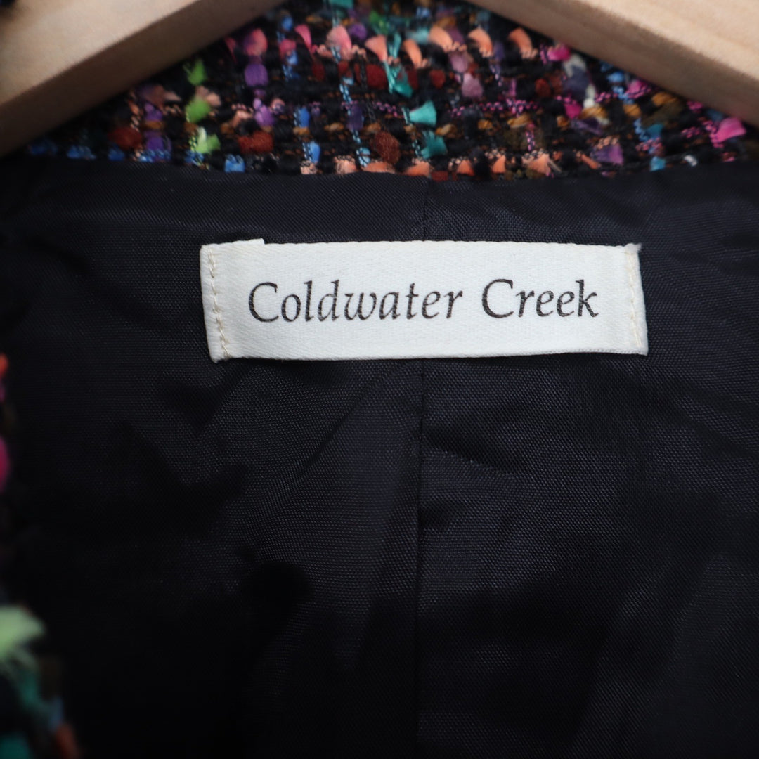 Coldwater Creek Womens 14 Multicolor Confetti Tweed Wool Blend Zip Up Jacket