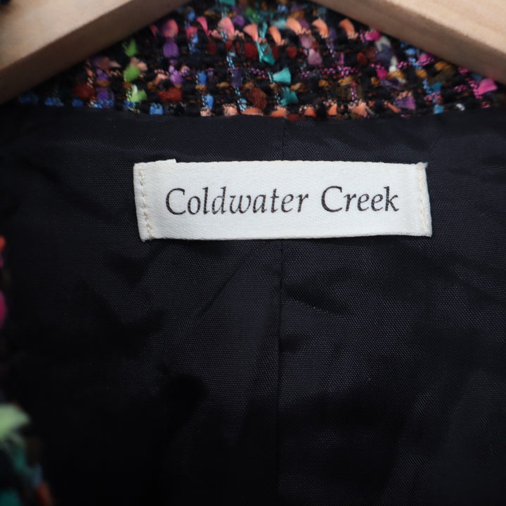 Coldwater Creek Womens 14 Multicolor Confetti Tweed Wool Blend Zip Up Jacket