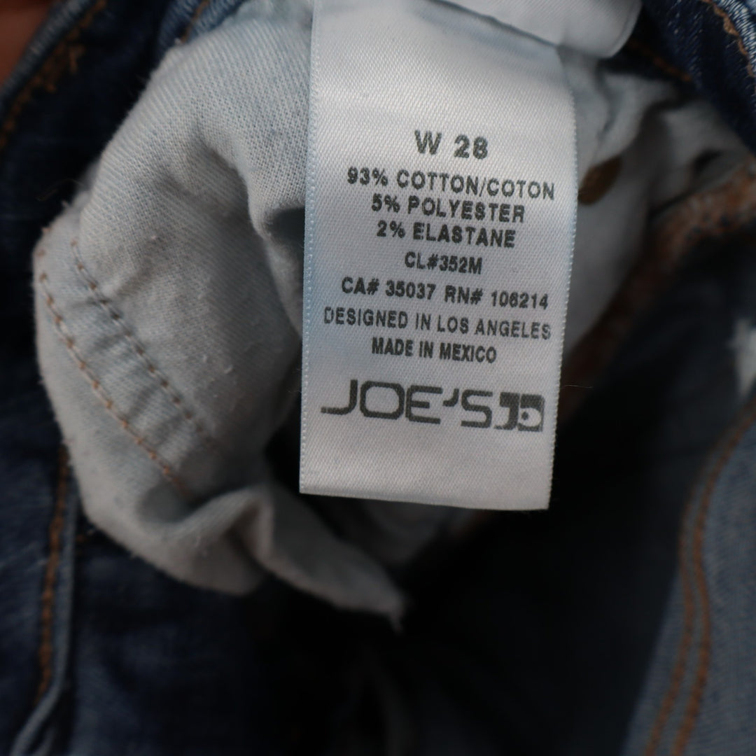 Joe's Jeans Womens 28 Blue Denim Cotton Stretch Distressed Hem High Rise Skinny