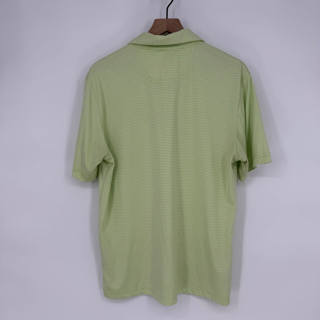 Greg Norman Play Dry Striped Golf Polo Shirt Mens M Green