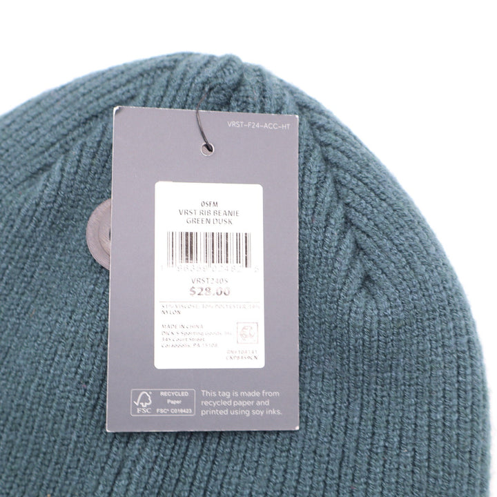 VRST Rib Beanie Green Dusk Mens OSFM Knit Cuffed Hat
