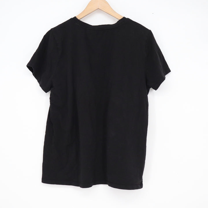 Calvin Klein Womens Black Sequin Pocket T-Shirt Crew Neck Short Sleeve Large