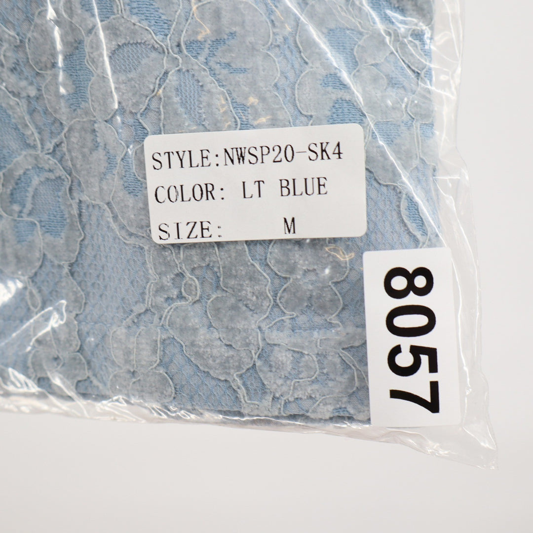Naked Wardrobe Light Blue Floral Lace Mini Skirt Size M