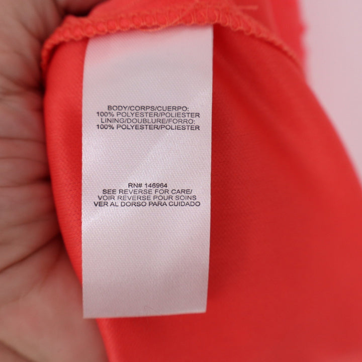 Julia Jordan Coral Swiss Dot Halter Maxi Dress Tiered Sleeveless Pink Size 16