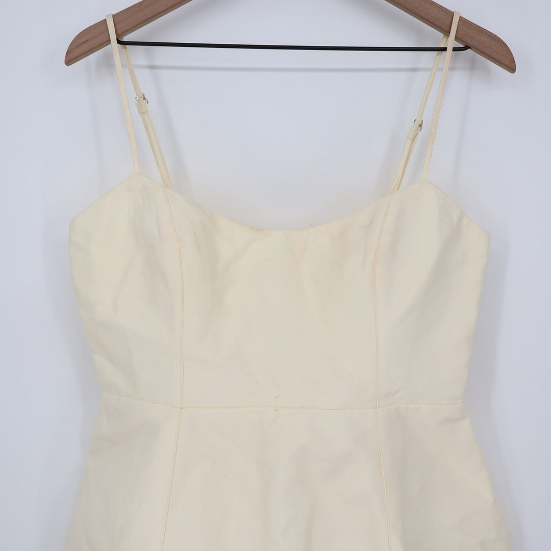 Showpo Carolina Mini Dress Off White Scoop Neck Panel Bodice Womens Size 8