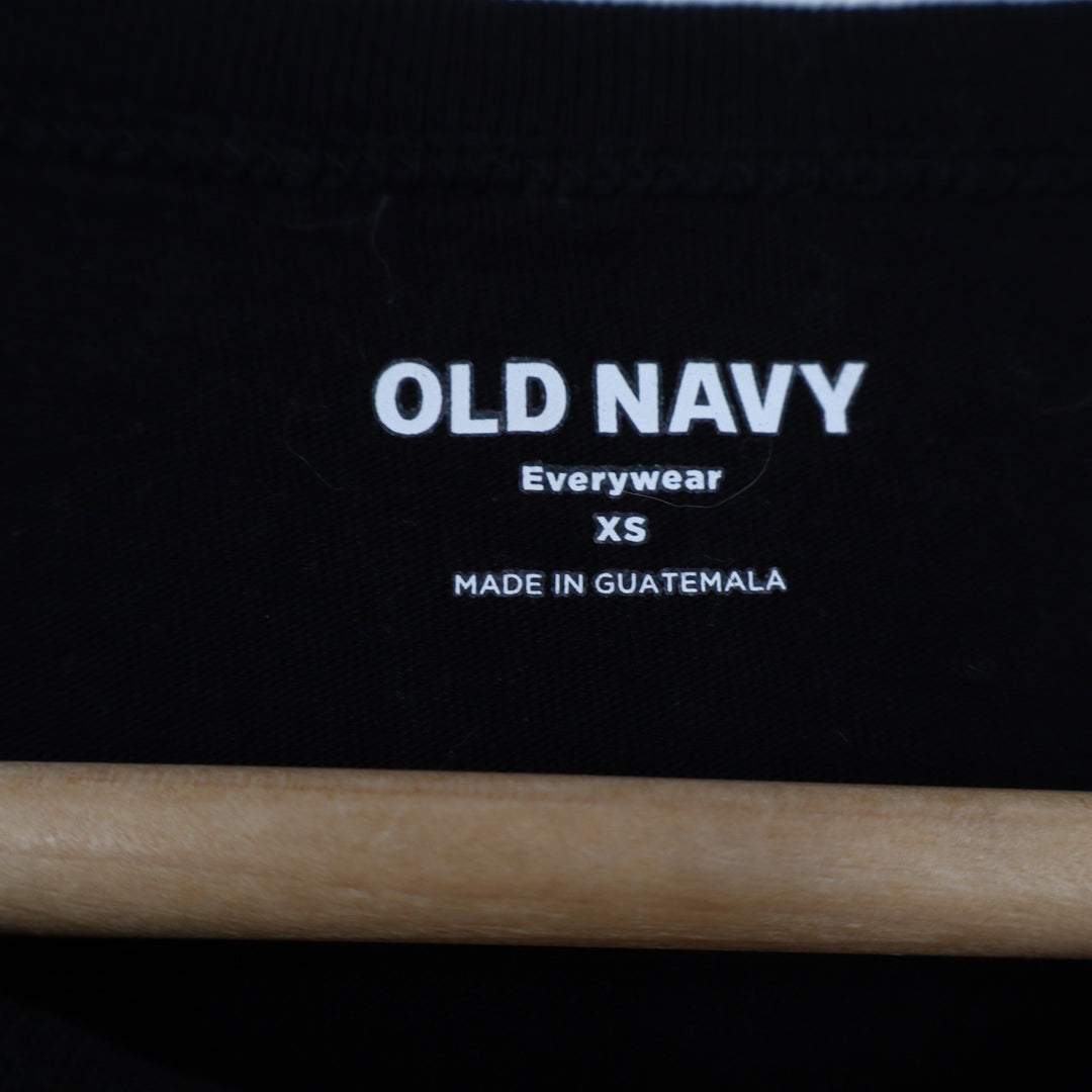 Old Navy Everywear Womens XS Black Cotton Short Sleeve Crewneck Basic T-Shirt