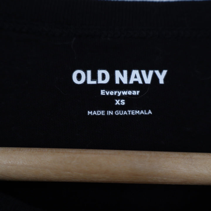 Old Navy Everywear Womens XS Black Cotton Short Sleeve Crewneck Basic T-Shirt