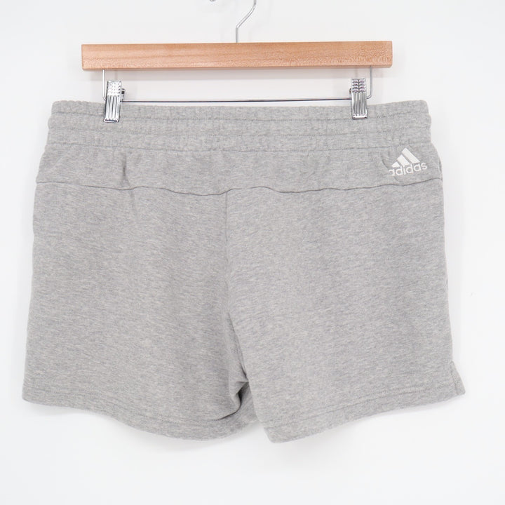 Adidas Sports Shorts Boys Large Heather Gray Cotton Drawstring Waist Performance