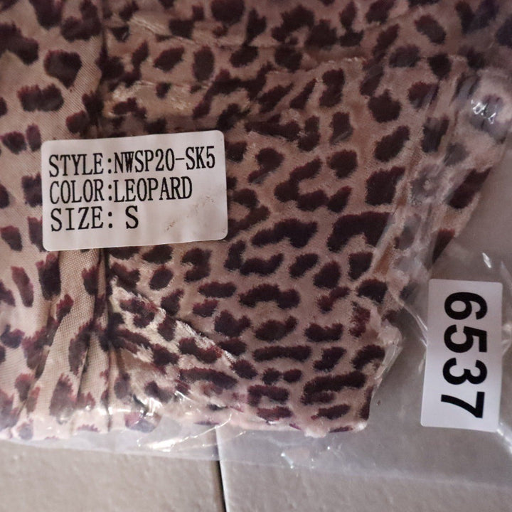 Naked Wardrobe The Statement Leopard Print Draped Ruffle Mini Skirt S