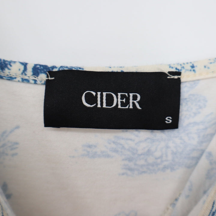 Cider Blue White Toile de Jouy Scenic Print Bodysuit Small