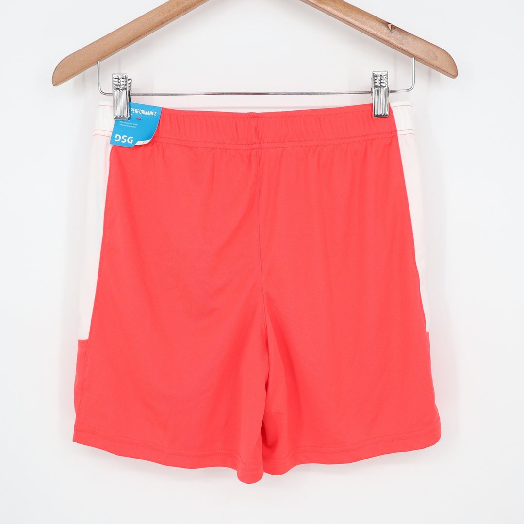 DSG Boys All Sport Shorts Cabana Coral White Moisture Wicking Size Large 14-16