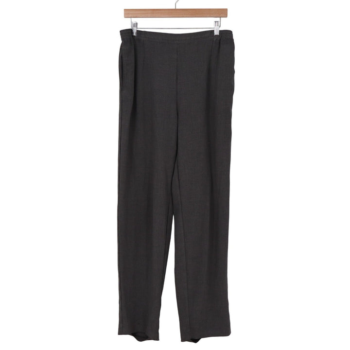 Koret Womens Charcoal Grey Elastic Waist Straight Leg Pull On Pants Size OS