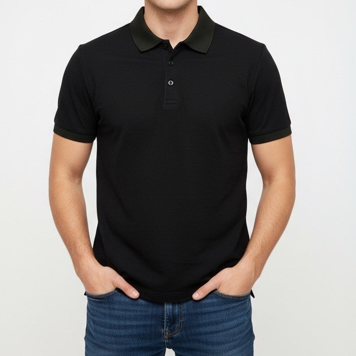 Lululemon Athletica Mens Black Short Sleeve Polo Shirt Size M Athleisure Golf