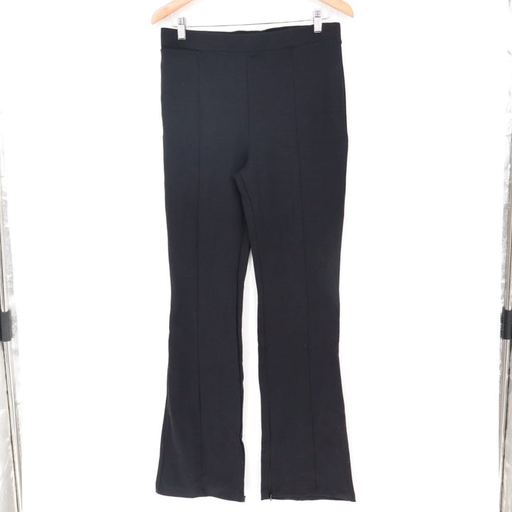 American Giant Flared Leggings Womens 14 Black Stretch Ankle Zip Active Wear
