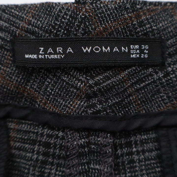 Zara Woman Grey Plaid Slim Tailored Trousers Pants Size 4