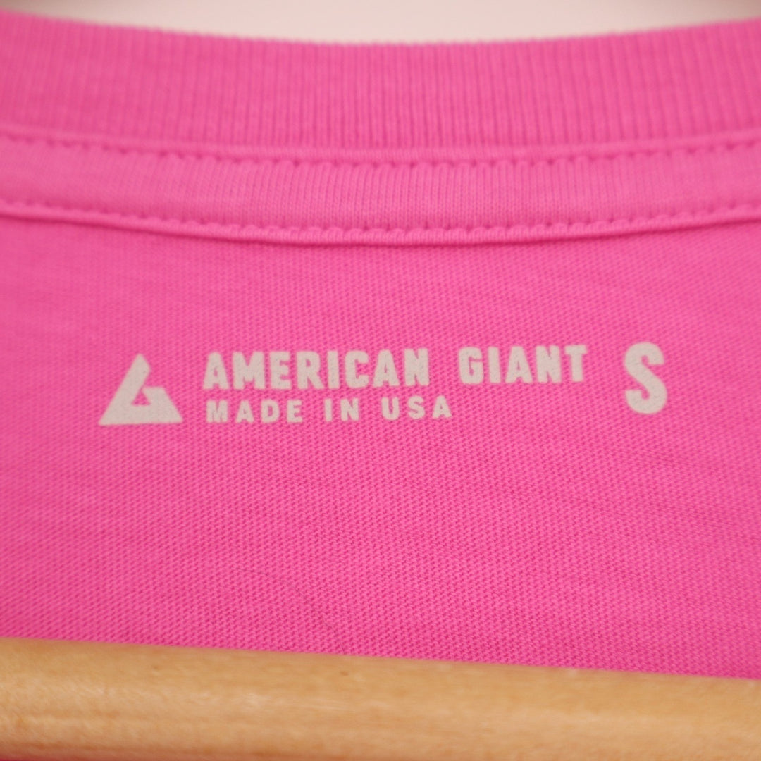 American Giant Premium Slub T-Shirt Womens S Pink Cotton Crew Neck Short Sleeve