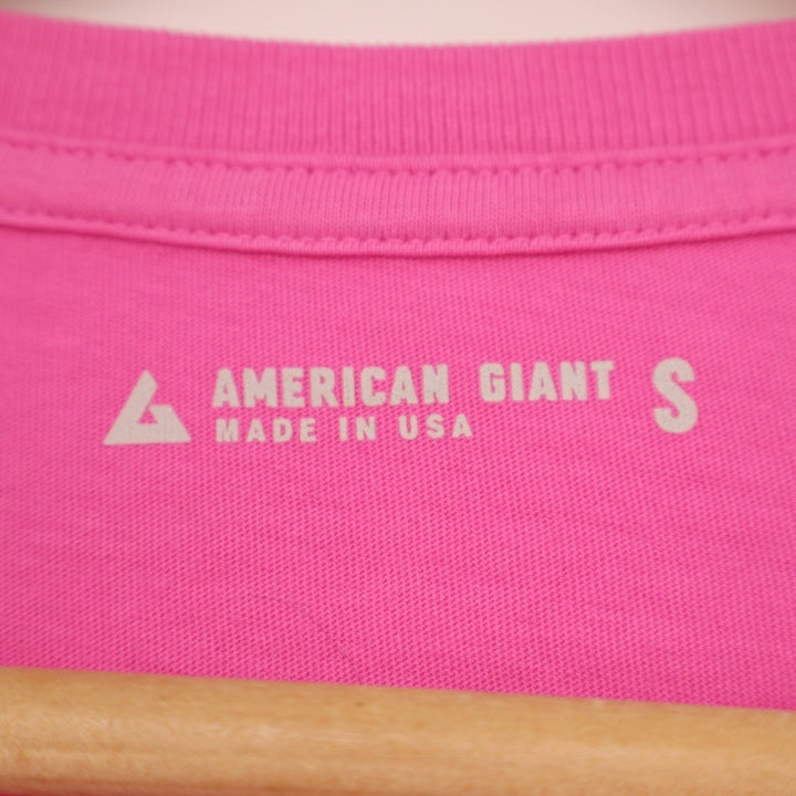 American Giant Premium Slub T-Shirt Womens S Pink Cotton Crew Neck Short Sleeve