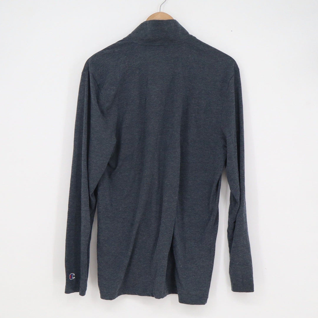 Champion Mens Quarter Zip Long Sleeve Shirt Gray Heather Medium