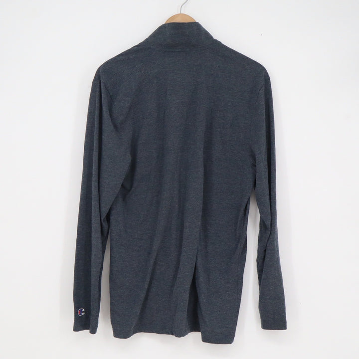 Champion Mens Quarter Zip Long Sleeve Shirt Gray Heather Medium