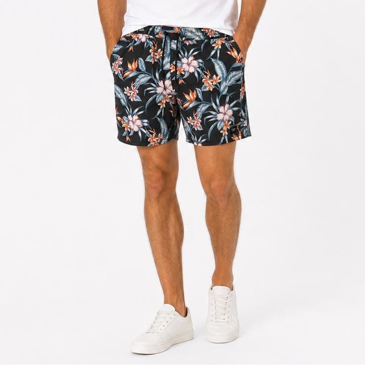 Globe Mens Black Floral Tropical Board Shorts Swim Trunks Size 33