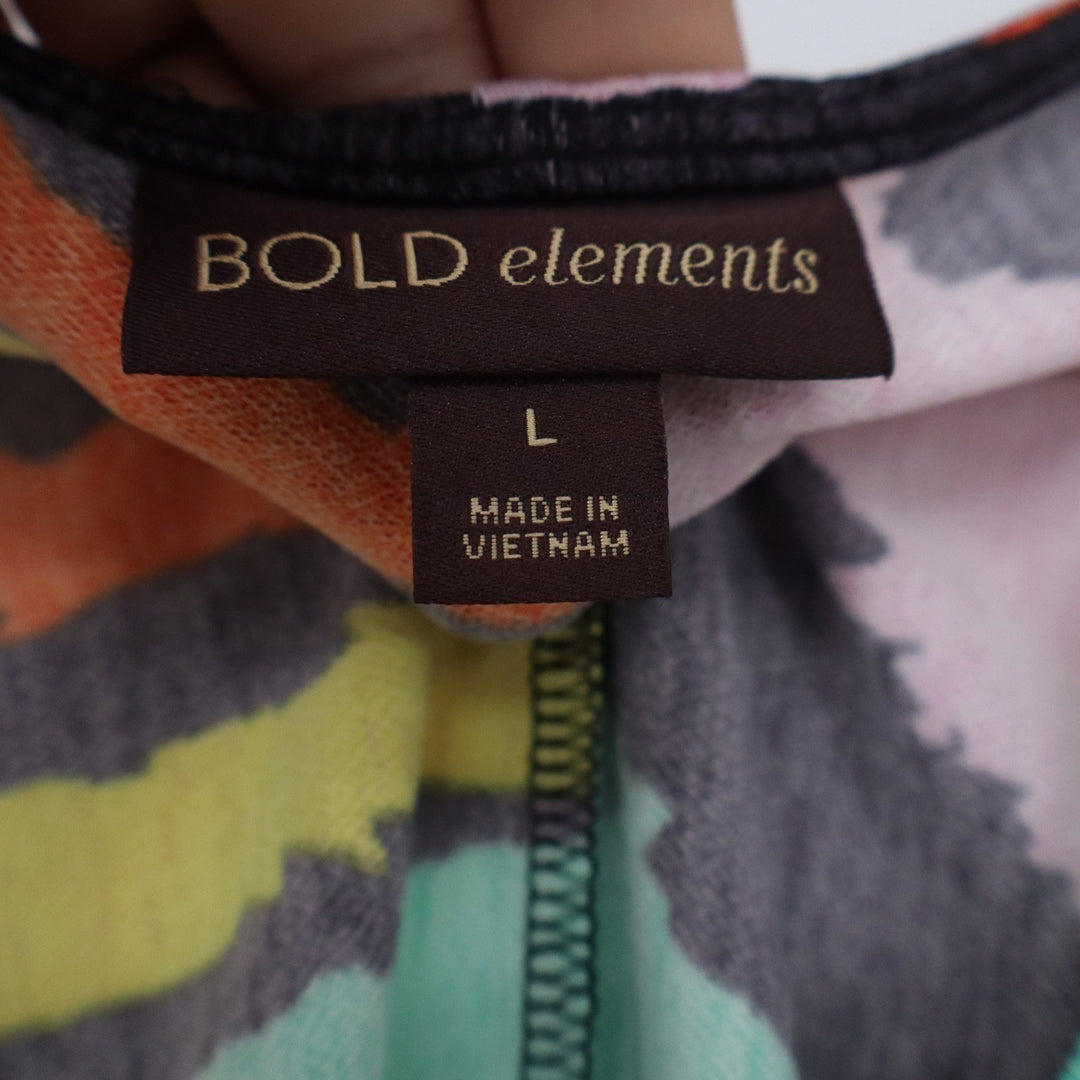 Bold Elements Womens Zebra Print V-Neck Flutter Sleeve Buckle Top Multicolor L