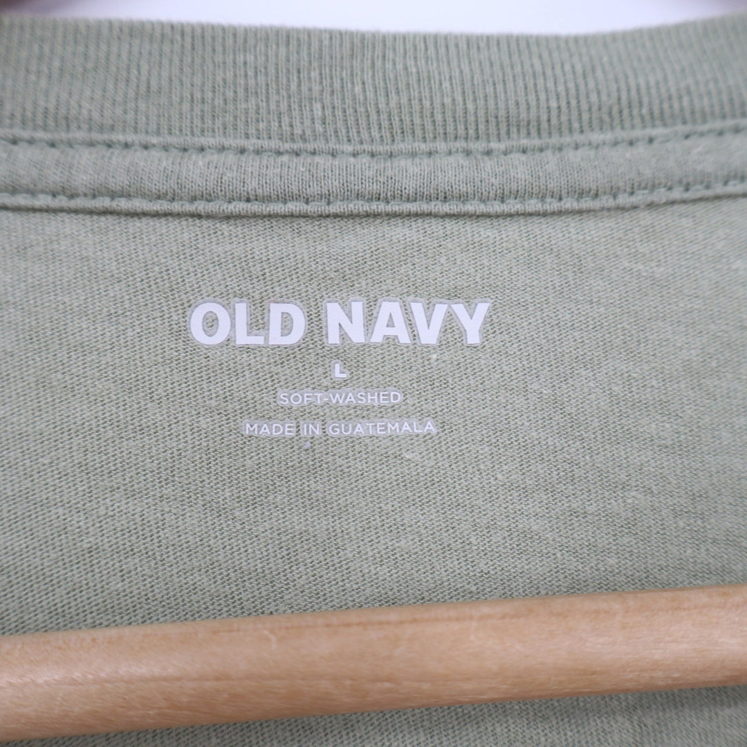 Old Navy Mens Large Sage Green Get Out There Desert Graphic T-Shirt 100% Cotton